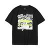 Li-Ning Футболка с коротким рукавом из хлопка с рисунком из мультфильма, тонкая, быстросохнущая, повседневная, спортивный костюм, мужские топы, черная, AHSR401-2+AYKT413-1