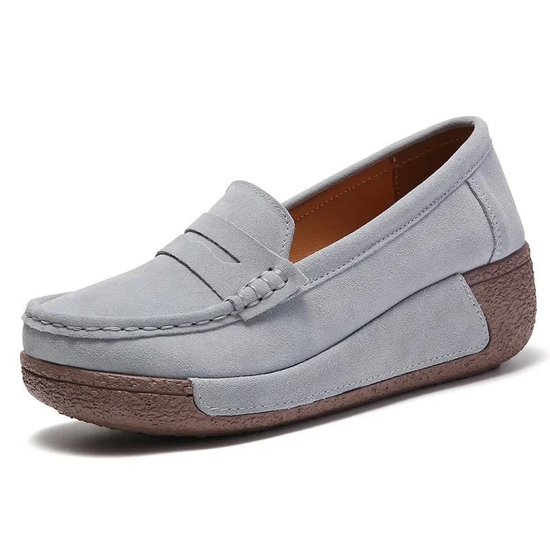 Модные кеды на толстой танкетке, корейские туфли на платформе Swing для женщин, повседневная обувь из матовой замши, ботильоны из искусственной замши