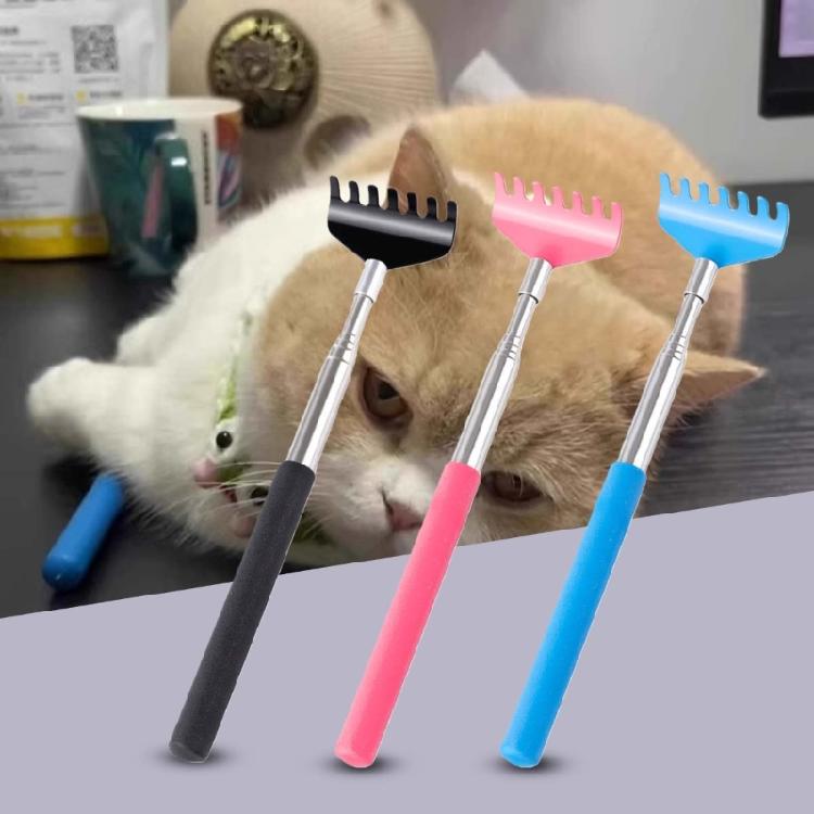 Interaction Cats Teaser Stick Teasing Toy With Retractable Length Grooming Tool For Outdoor Indoor Itching Scratching