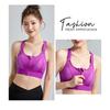 Plus Size Women Adjustable Zip Sports Bra Seamless Yoga Bra Cross Back No Underwire