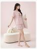 Fenteng [Soft Xinjiang Cotton] 26 Spring/Summer New Round Neck Bear Wearing Short Sleeve Home Clothes Set Women's Pajamas