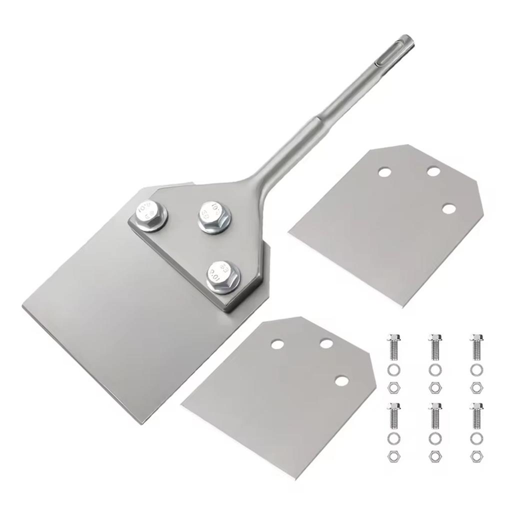 SDS Plus Rotary Hammer Drill Floor Scraper Tool Kit with 4 Inch Wide Blade for Efficient Masonry Work Power Tool Shovel