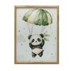 Poster Panda On Parachute - Endless Sky Poster Panda On Parachute - Endless Sky, 30X40 Cm, Wooden Frame Light Oak, Matte Paper 230 G