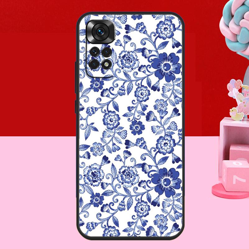 Сине-белый фарфоровый чехол для Xiaomi Redmi Note 14 13 12 11 10 15 Pro Plus Redmi 15 C 10C 12C 13C 14C Мягкая крышка