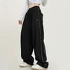 Women's Casual Loose Retro Striped Sweatpants High-waisted Casual Wide-leg Pants