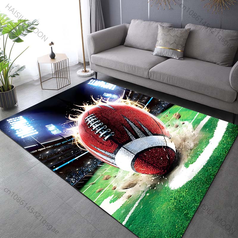 Multi Size Creative Rugby Printing Carpet for Living Room Bedroom Bathroom Mat Creative Doormat Sofa Home Decor Luxury Gifts