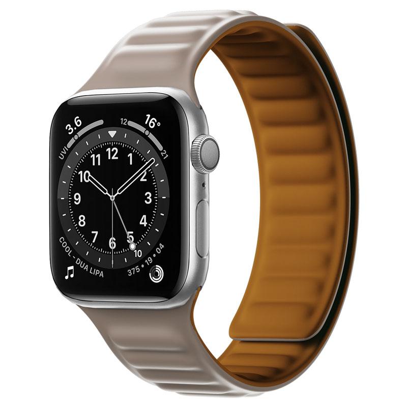 Силиконовый ремешок-звено для Apple watch band 44мм 40мм 45мм 41мм 46мм 49мм Магнитный браслет Loop iwatch series SE 7 8 9 ultra 2 10
