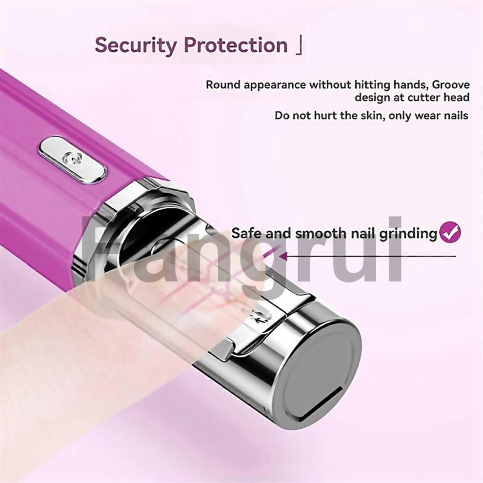 For Electric Nail Clippers Sharpener Usb Rechargeable Safe White