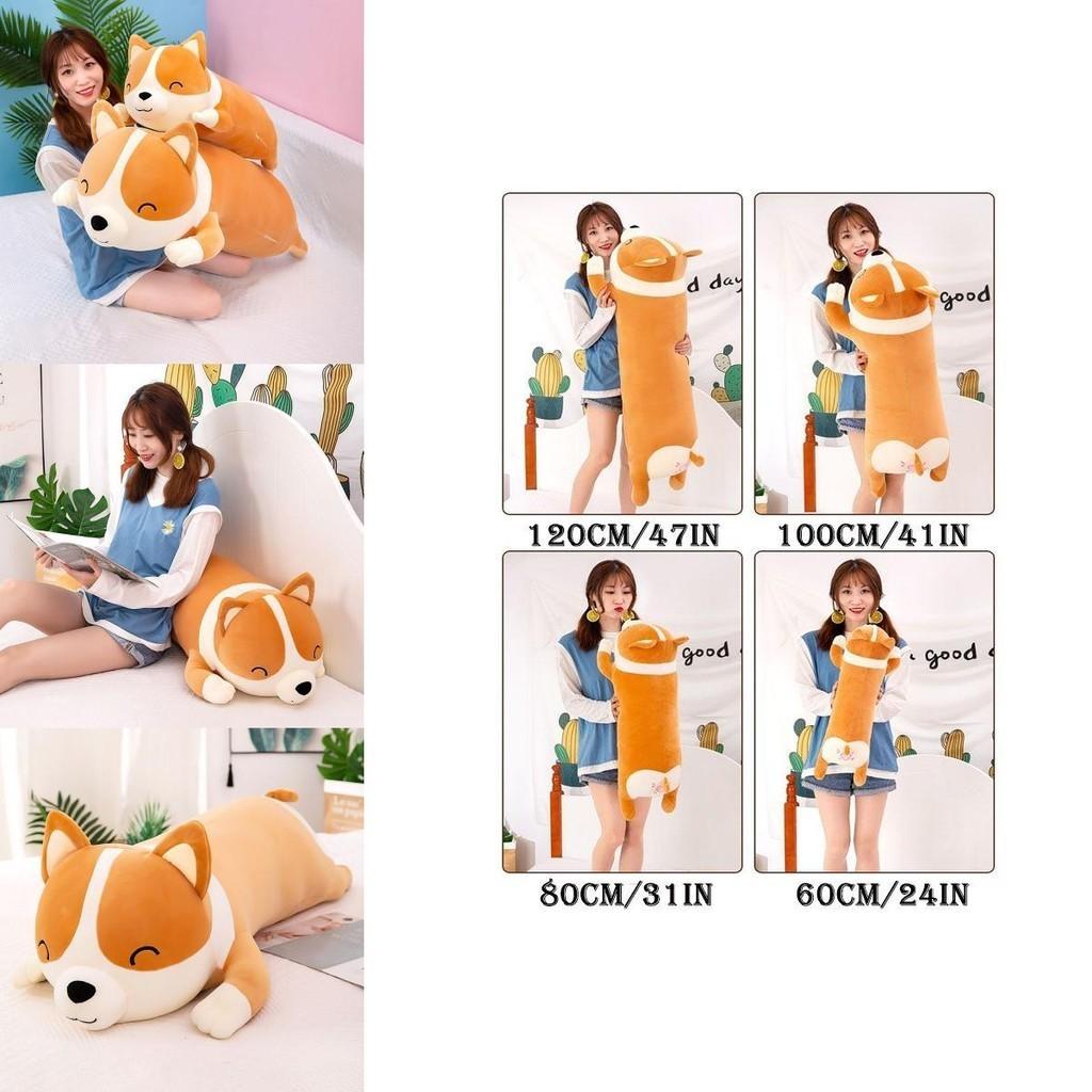 Super Soft Pillow Plush Stuffed Animal Doll Long Corgi Cushion For Christmas Birthday Gift