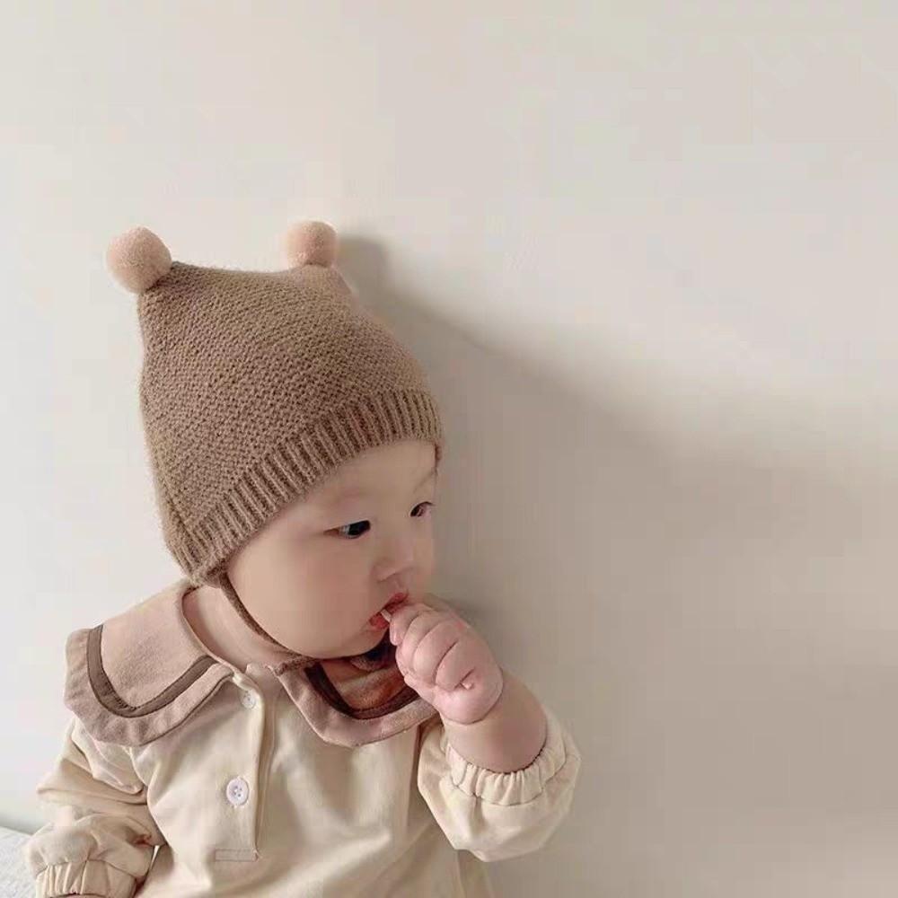 Solid Color Toddler Beanies Cap Crochet Woolen Hat Comfortable Baby Knitted Hat Toddler