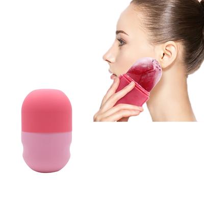 Розовая силиконовая форма для массажных ледяных кубиков для лица, контурный ролик для лица, уход за кожей лица