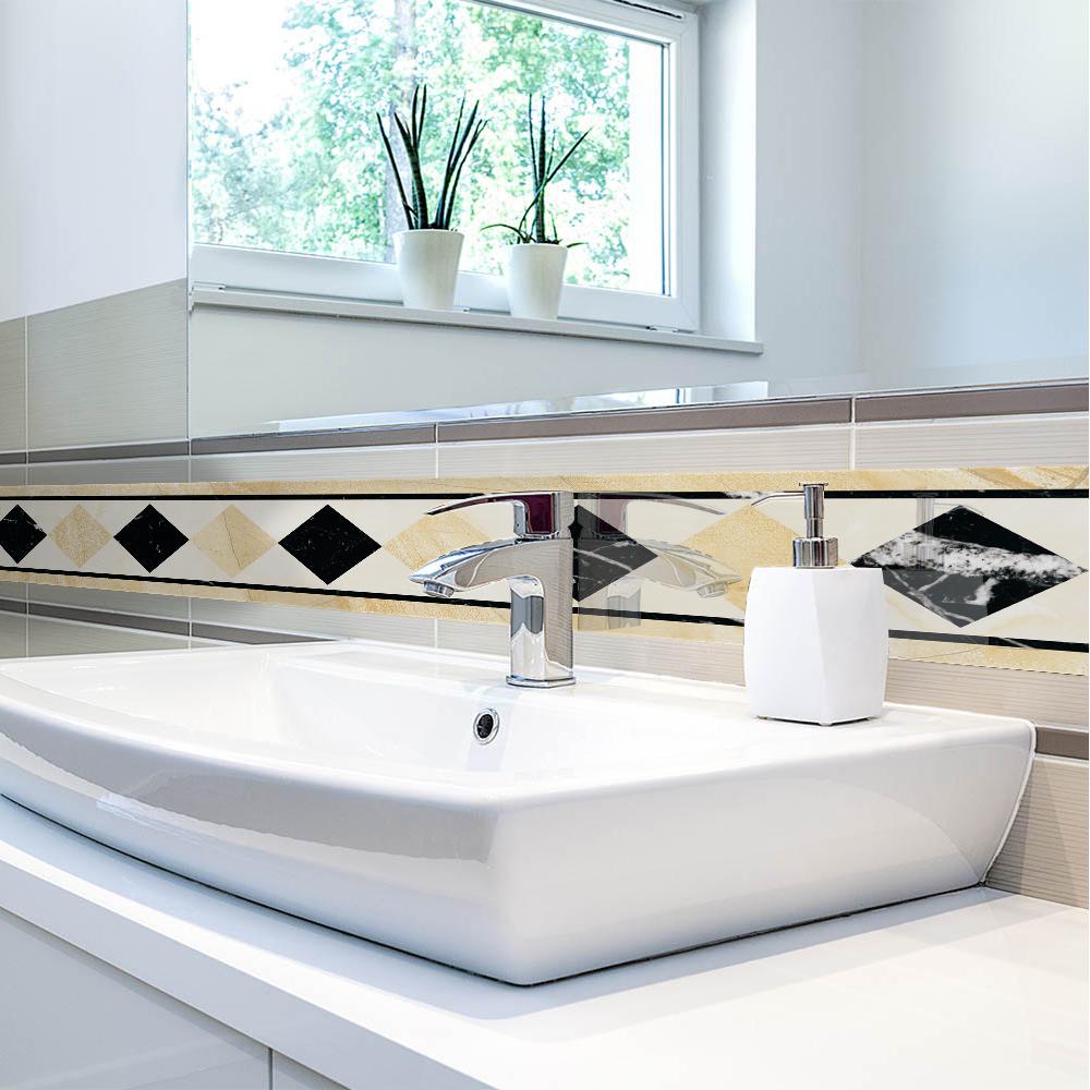 Съемный бордюр для пола, самоклеящиеся наклейки на плитку, пилинг-палка для гостиной, водостойкий настенный декор, линии, наклейки для кухни, ванной комнаты