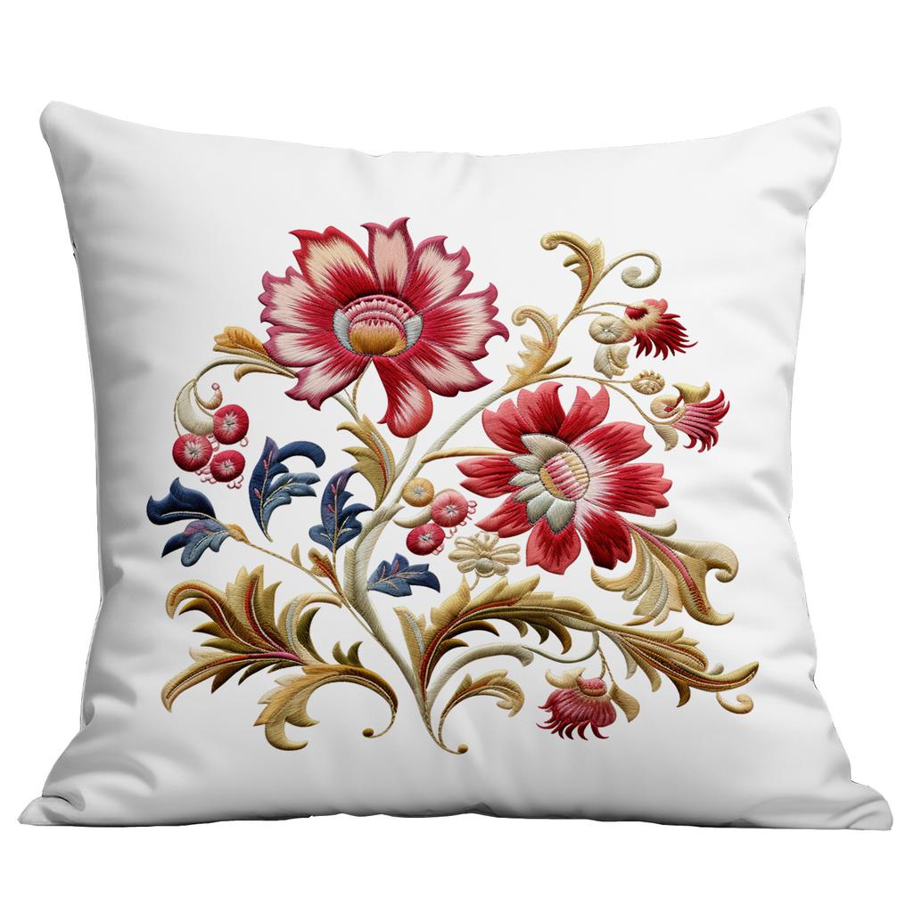 Весенняя и Летняя Наволочка с Имитацией Вышивки Цветы Домашняя Диванная Гостиная Наволочка Новый Стиль Наволочка