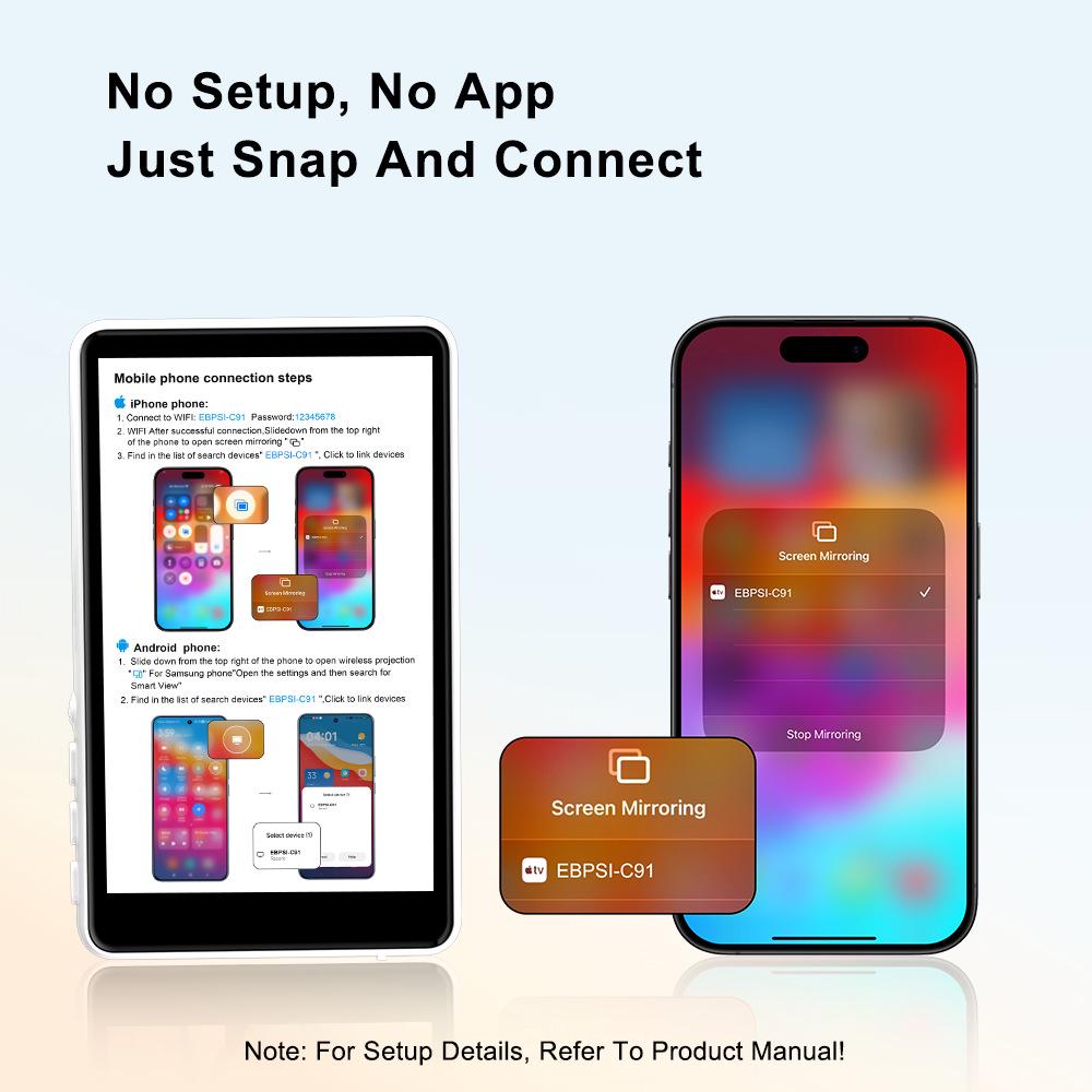 High-Definition Rear Camera Projection & Live Broadcast Selfie Device with Fill Light