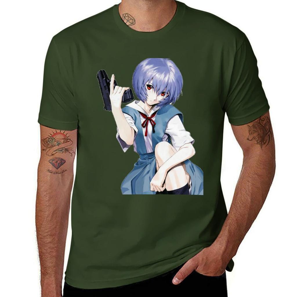 Rei with gun TShirt customs design your own Blouse summer top Unisexs clothing