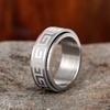 Простые титановые парные кольца Модное вращающееся кольцо для мужчин Рельефный узор «Великая стена» Ювелирные изделия Подарки