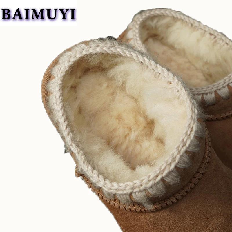 Меховые тапочки на плоской подошве, женские зимние ботинки на платформе, брендовые дизайнерские хлопковые туфли, женские мюли 2025 года, зимние замшевые теплые плюшевые шлепанцы
