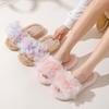 Fashion Ladies Cotton Slippers for Women New Peep Toe Shoes Autumn Female Home Non-slip Plush Flower Slippers Pantuflas De Mujer2024