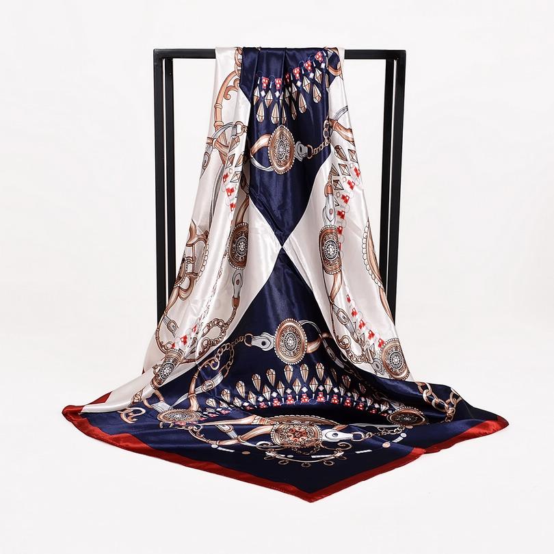 [BYSIFA] Women Rose Silk Scarf Shawl Spring Autumn Large Orange Green Square Scarves Wraps New Design Ladies Head Scarf Cape