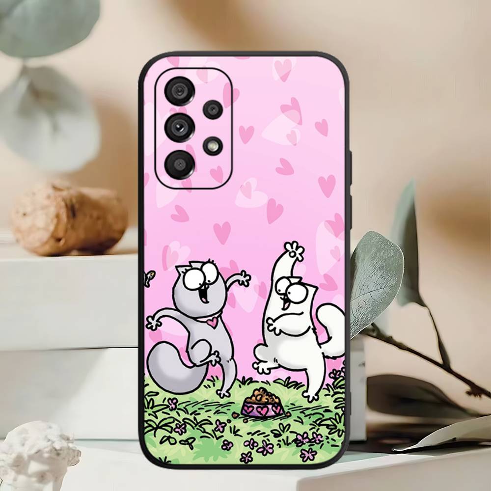 Милый Чехол для Телефона с Котом S-Simons Для Samsung A 52 53 21 32 13 12 71 31 51 40 72 73 70 22 42 50 30 20 21 Оболочка