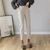 Осень-зима 2022, уличная одежда в корейском стиле, винтажные повседневные однотонные шаровары с высокой талией, шерстяные брюки, прямые женские брюки