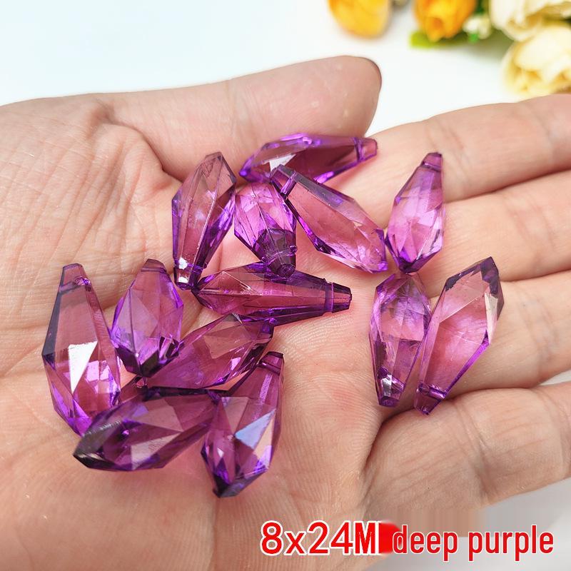 Crystal Pillar Lampshade Beaded Curtain Accessories - 8x24MM Water Drop Transparent Acrylic Loose Beads Pendants