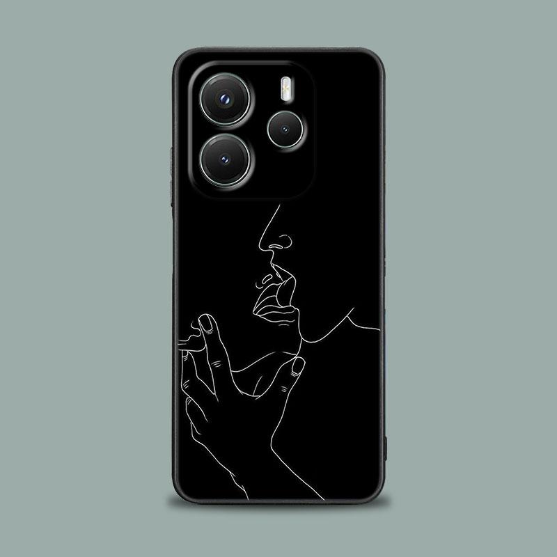 Phone Case for Xiaomi Redmi 15C 14C 12C 13C 4G Redmi Note 15 14 13 12 11 10 Pro Plus 12S Cover Sexy Line Art Lover Couple Kiss