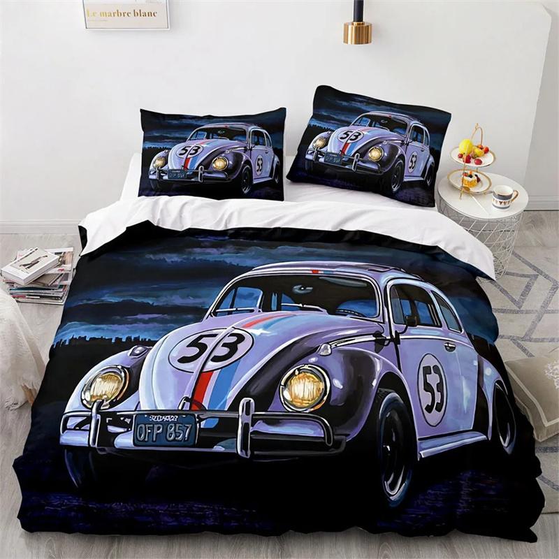 Sports Car King Queen Duvet Cover Cool Colorful Supercar Pattern Bedding Collection For Men Adult Race Car 23Pcs Polyester Quilt Cover