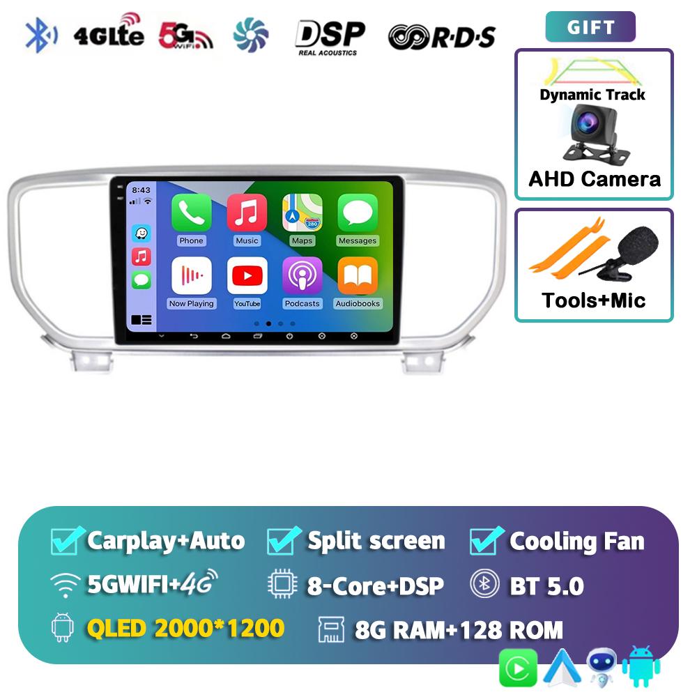 Android 14 Автомагнитола Carplay WIFI+4G для KIA Sportage 4 KX5 2016 2017 2018 Навигация GPS Мультимедийный Видеоплеер Стерео BT