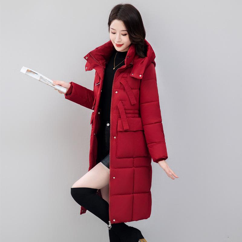 Пуховая хлопковая одежда женская средняя и длинная выше колена модная иностранная новая зимняя женская хлопковая одежда куртка