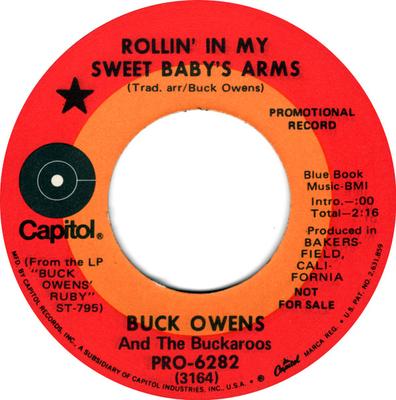 7-дюймовая пластинка BUCK OWENS & THE BUCKAROOS - Rollin' In My Sweet Baby's Arms PRO6282PROMO CAPITOL 1971 США Кантри/Фолк Б/у