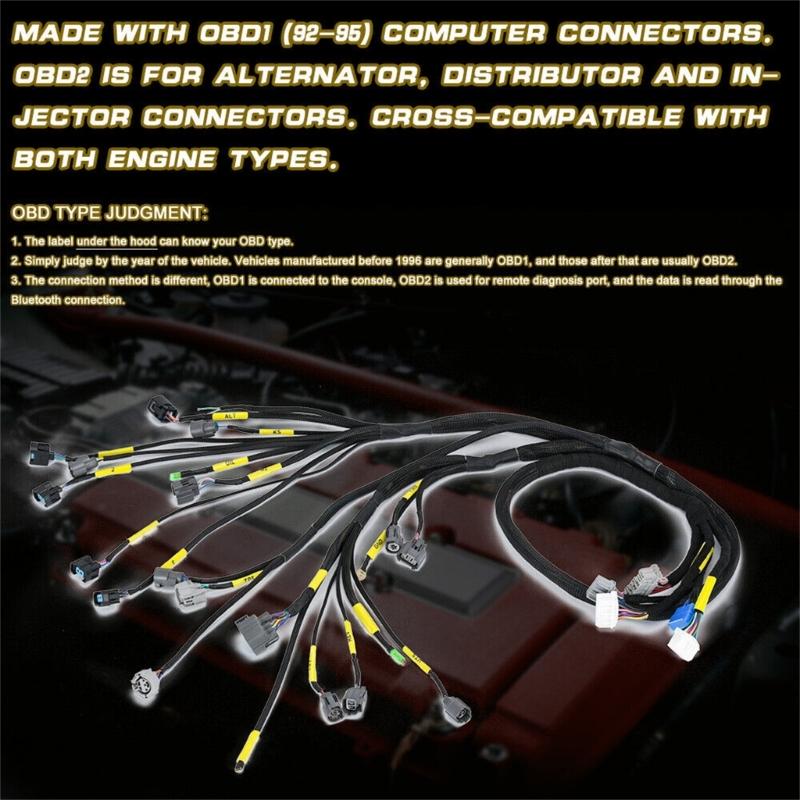 Tucked Engine Harness For B16 B18 D16 AP03 EK EG Engine Motor Wiring Harness