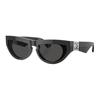 Graphic Acetate Cat Eye Irregular Sunglasses Women's Black