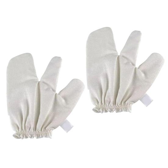 Шелковые отшелушивающие перчатки, шелковые банные рукавицы из шелка Mulberry с эластичным браслетом для нежной полировки кожи, машинная стирка, расслабляющие перчатки для массажа тела