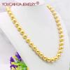 10mm Round Gold Color Pearl Shell Necklace Women Girls Hand Made Jewelry Making Design Fashion Accessory Gifts for Girls Mother