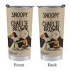 Кружка-стакан Snoopy Charlie Brown, кофейная чашка, чашка для магазина у дома, бутылка для воды EVISUK, прямая питьевая из нержавеющей стали с крышкой и портативной трубочкой