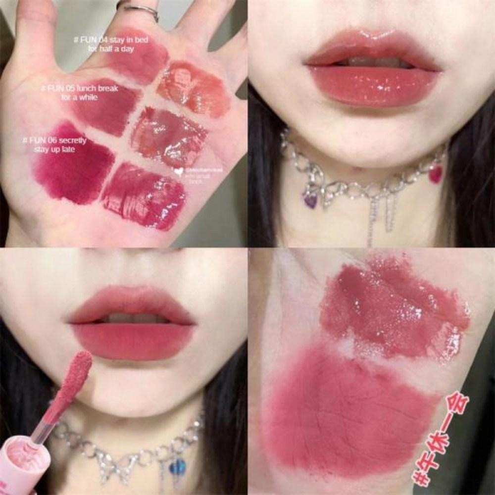Double Sided Lip Glaze Full Gloss Mirror and Matte Velvet Long-Term Color and Moisture Lip Gloss Cosmetics Lip Glaze 1 To 5 Pieces, 5 Pieces