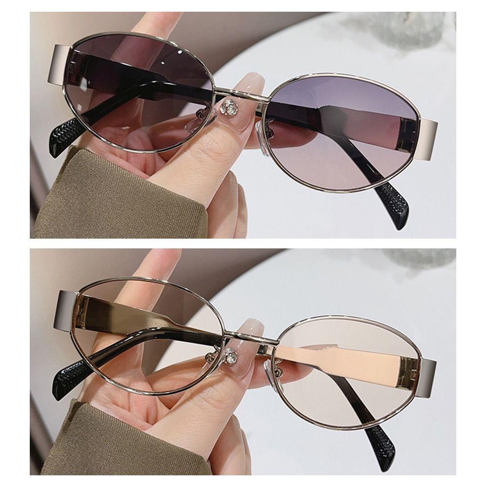 Metal Frame Oval Sunglasses Summer Classic Shades Fashion Punk Sun Glasse for Women & Men