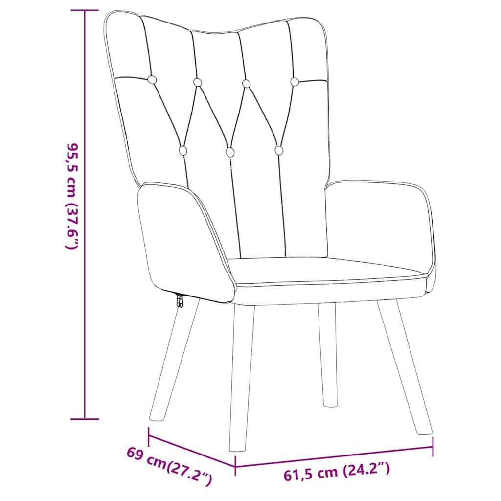 Relax Armchair with Footstool Light Grey Fabric