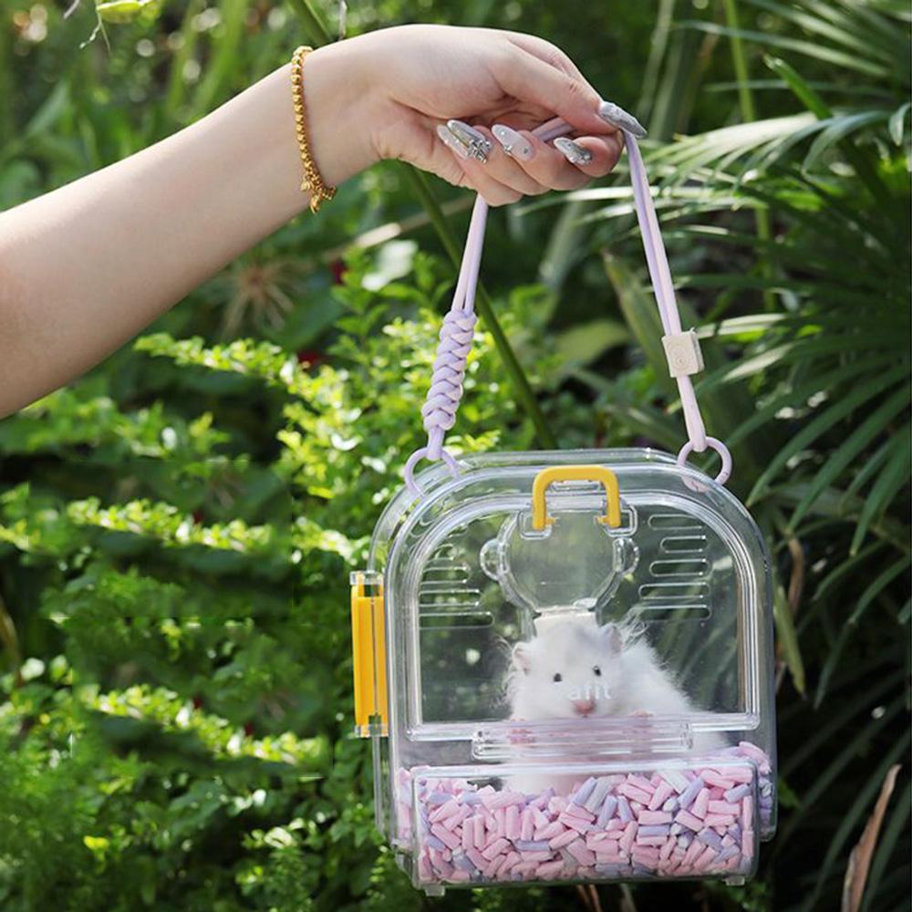 Portable Pet Outgoing Cage Detachable Small Animal Carry Case Travel Hamster Carrier Ferrets
