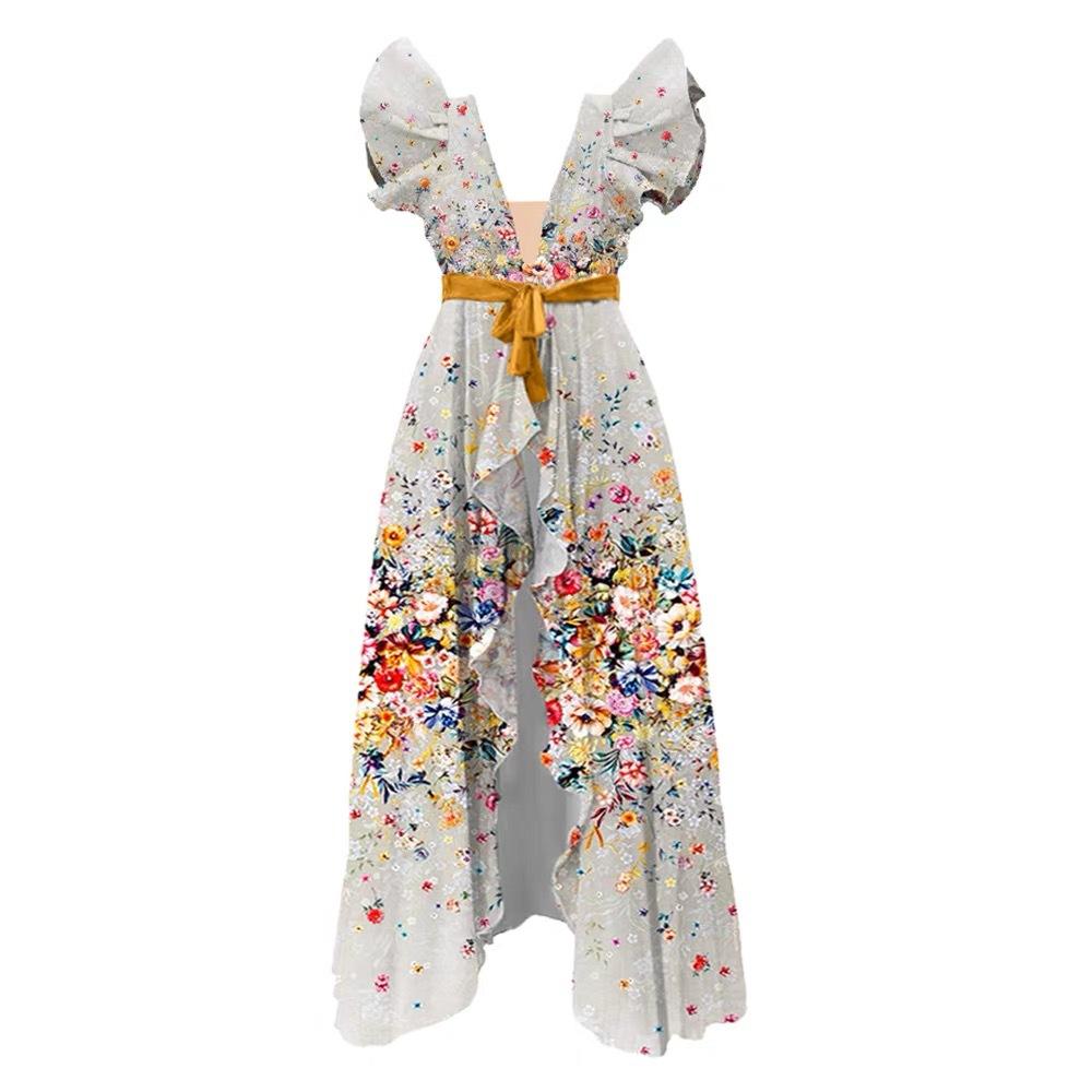 Новый женский цельный купальник с принтом банта, сетчатая юбка, купальник