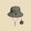 Women's Quick Dry Bucket Hat with Chin Strap Foldable Outdoor Sun Hat Lightweight Wide Brim Fishing Hiking Cap with Integrated Storage Bag