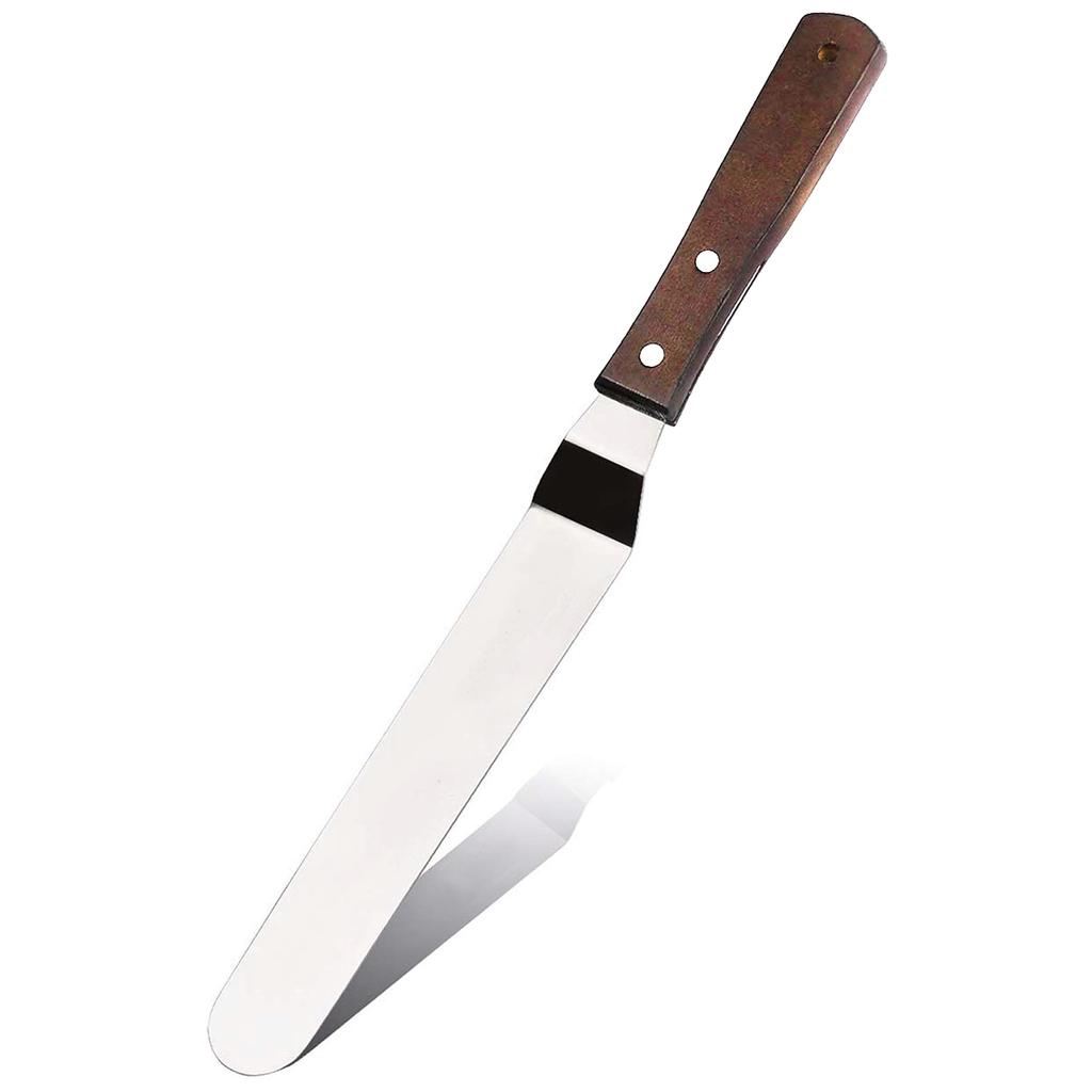 Icing Spatula, Stainless Steel Offset Cake Spatula with Wood Handle, Cake Decorating Spatula for Icing Cakes, Cheese, Pizzas