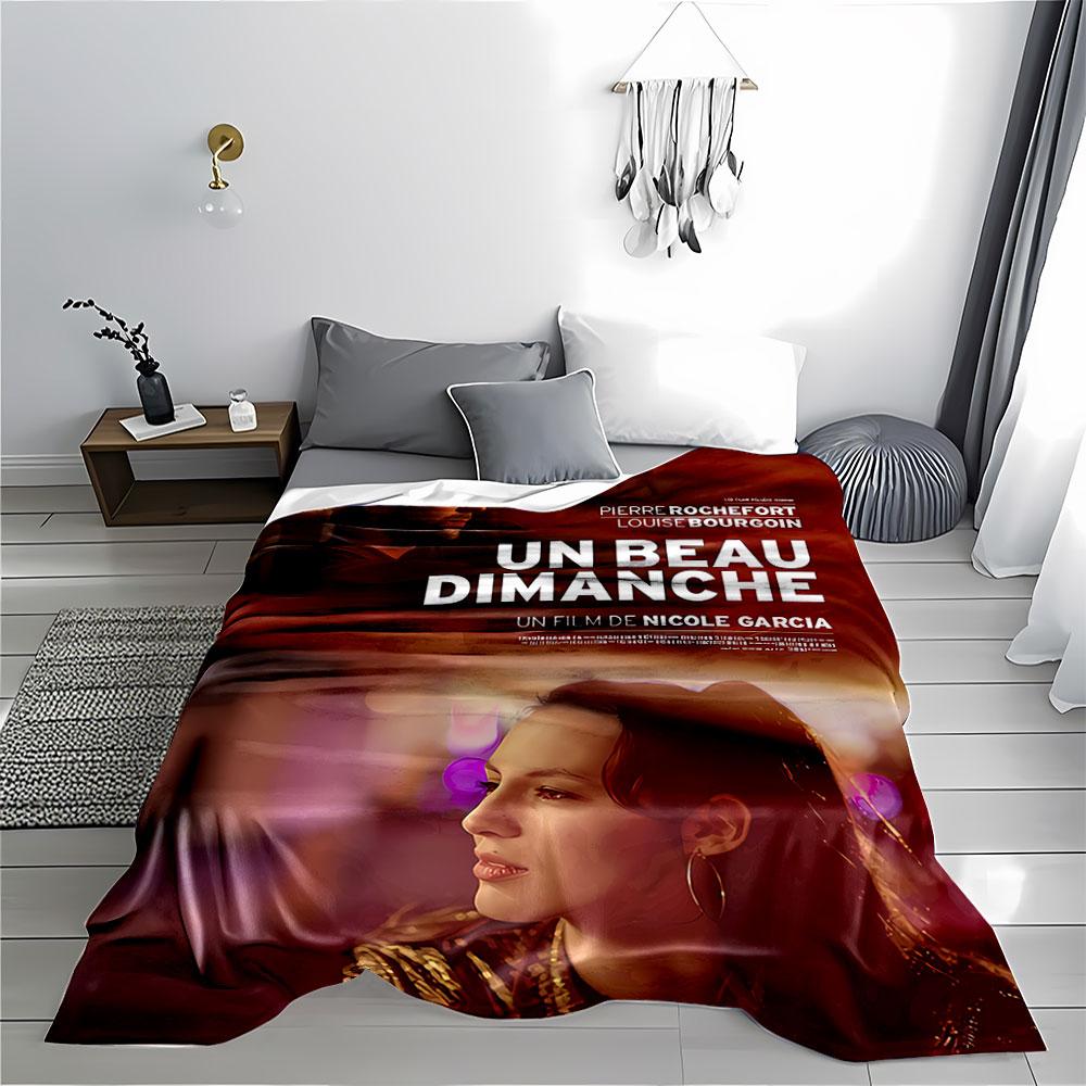 French Film Poster Design Blanket for all seasons blanket lunch break throw gift