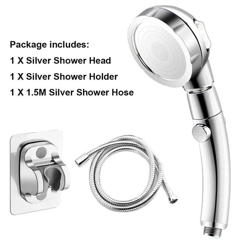 Набор душевой лейки высокого давления со шлангом и держателем 3 режима Экономия воды Остановка воды одной кнопкой Распылитель Аксессуары для смесителя для ванной