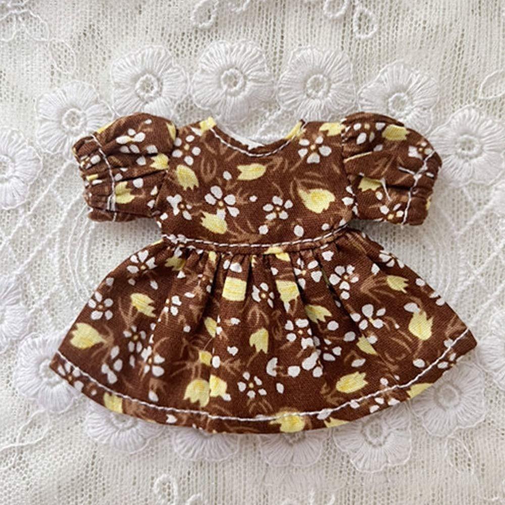 For BJD Dolls Short Sleeve Outfits Handmade Printed Dresses Doll Top Doll Skirt Clothes