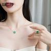 WES 925 Silver Malachite Jewelry Set for Woman Gold Plated Retro Vintage Ring Necklace Engagement Gift