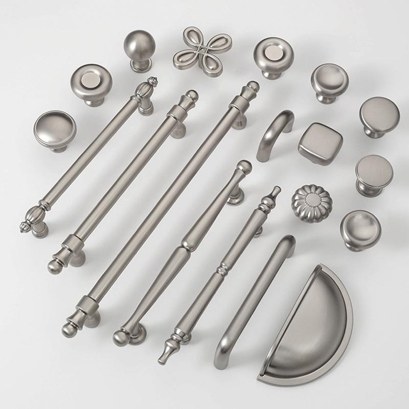 Nickel Brushed Cupboard Cabinet Pulls Modern Kitchen Drawer Knobs for Easy Access and Style