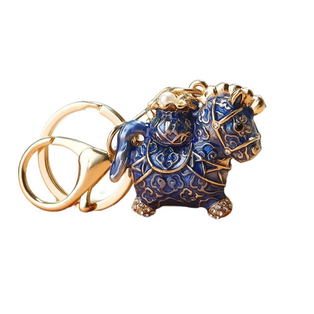 Exquisite Zodiac Horse Pendant Rhinestone New Year Pendant Fashion Horse Year Keychain Ornaments
