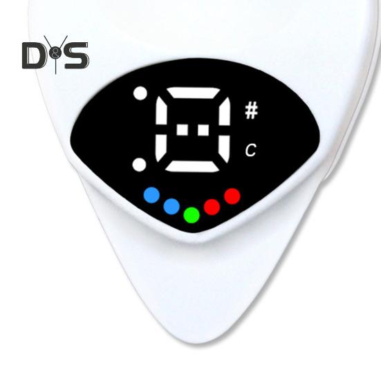 2 In 1 Guitar Tuner And Guitar Pick Digital Guitar Pick with LED Screen Display Guitar Pick Plectrum with 12 Equal Temperaments Musical Note